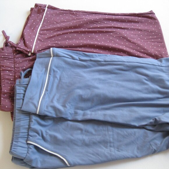 Lucky Brand Women 2-Pack Straight Leg Lounge Pant W/Drawstrings Pink dot/blue XL - Picture 5 of 11